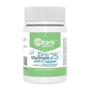 Zinc Glycinate 25 with Copper - 100 tabs 2024-11-0527 фото